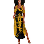 Egypt Sistrum Summer Maxi Dress Ancient Mythology Sacred Rattling Instrument