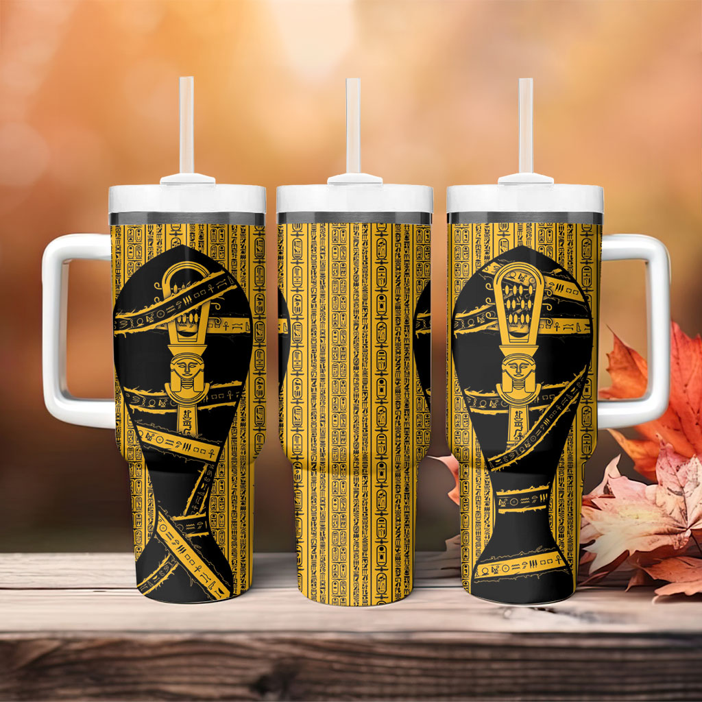 Egypt Sistrum Tumbler With Handle Ancient Mythology Sacred Rattling Instrument