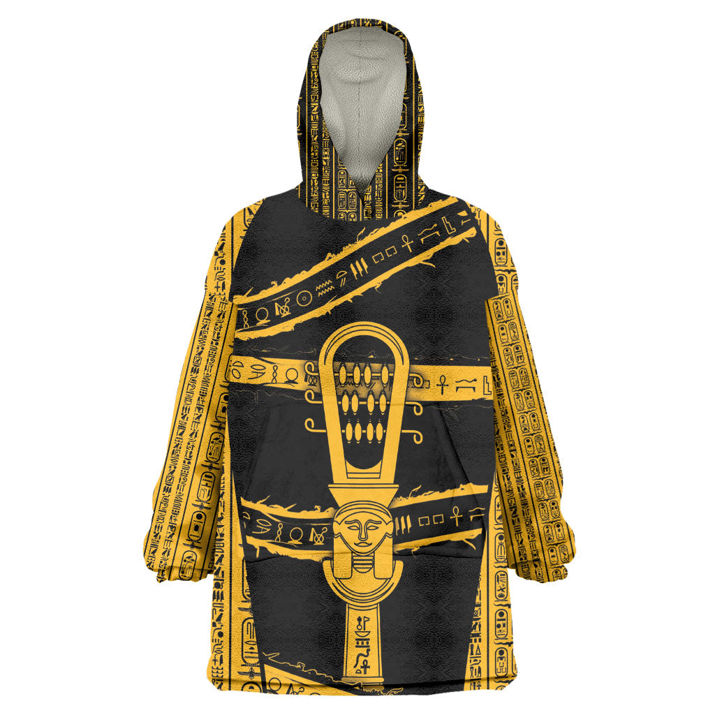 Egypt Sistrum Wearable Blanket Hoodie Ancient Mythology Sacred Rattling Instrument