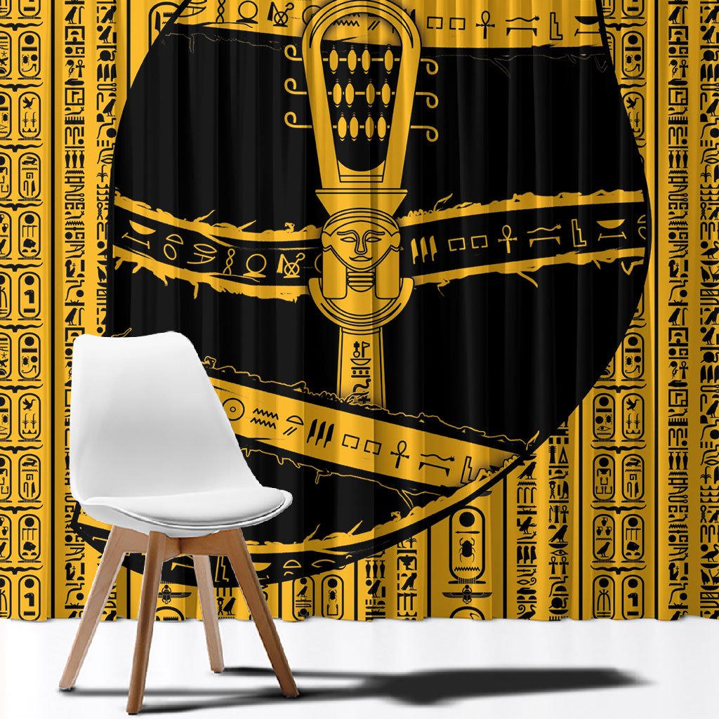 Egypt Sistrum Window Curtain Ancient Mythology Sacred Rattling Instrument