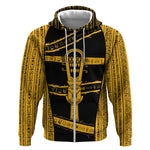 Egypt Sistrum Zip Hoodie Ancient Mythology Sacred Rattling Instrument