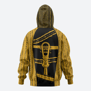 Egypt Sistrum Zip Hoodie Ancient Mythology Sacred Rattling Instrument