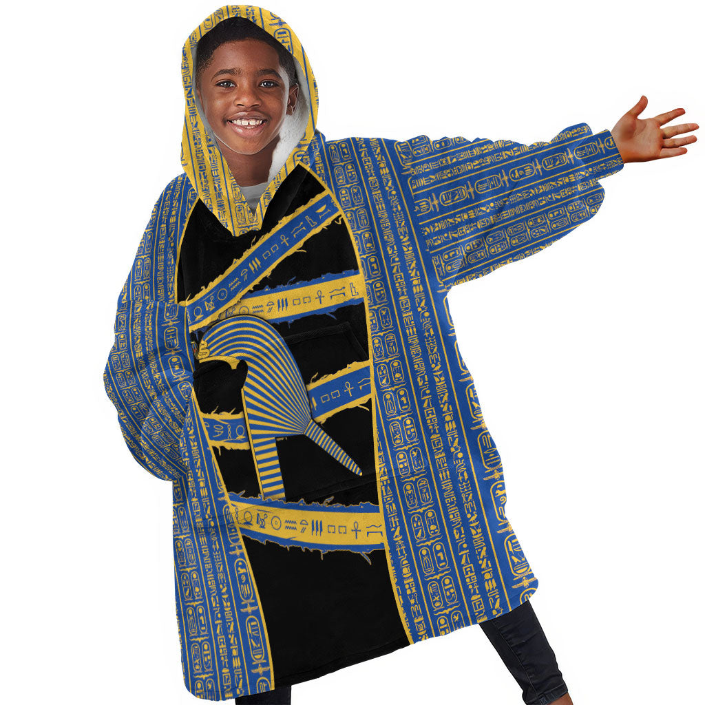 Egypt Nemyss Kid Wearable Blanket Hoodie Ancient Mythology Pharaoh Royal