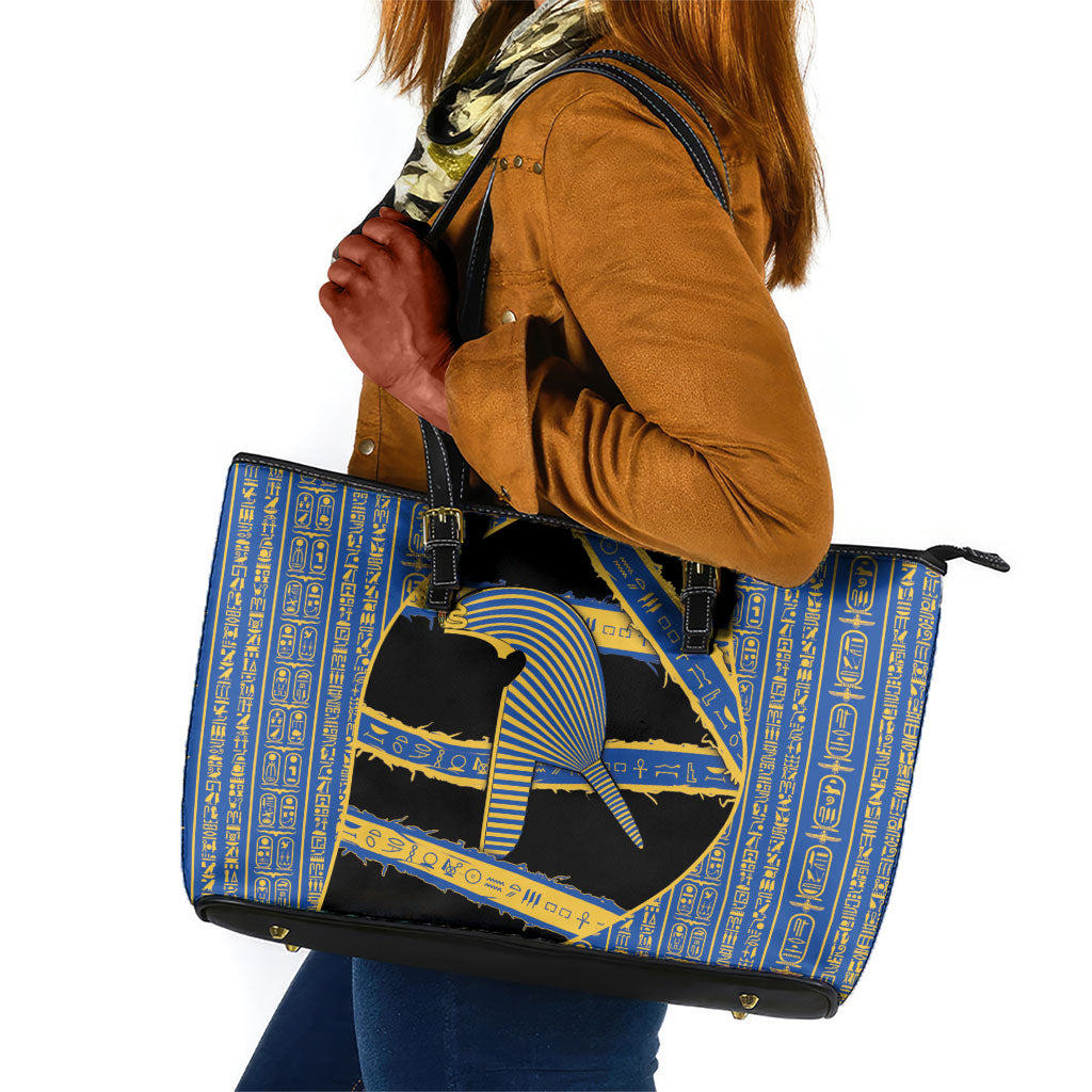 Egypt Nemyss Leather Tote Bag Ancient Mythology Pharaoh Royal