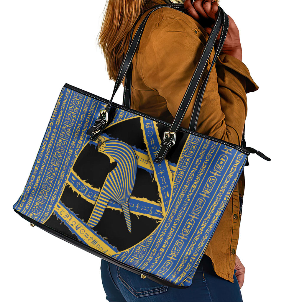 Egypt Nemyss Leather Tote Bag Ancient Mythology Pharaoh Royal