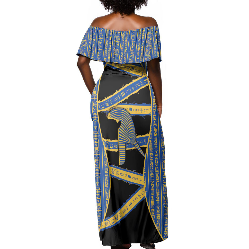 Egypt Nemyss Off Shoulder Maxi Dress Ancient Mythology Pharaoh Royal