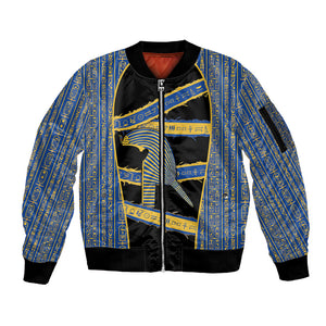 Egypt Nemyss Sleeve Zip Bomber Jacket Ancient Mythology Pharaoh Royal