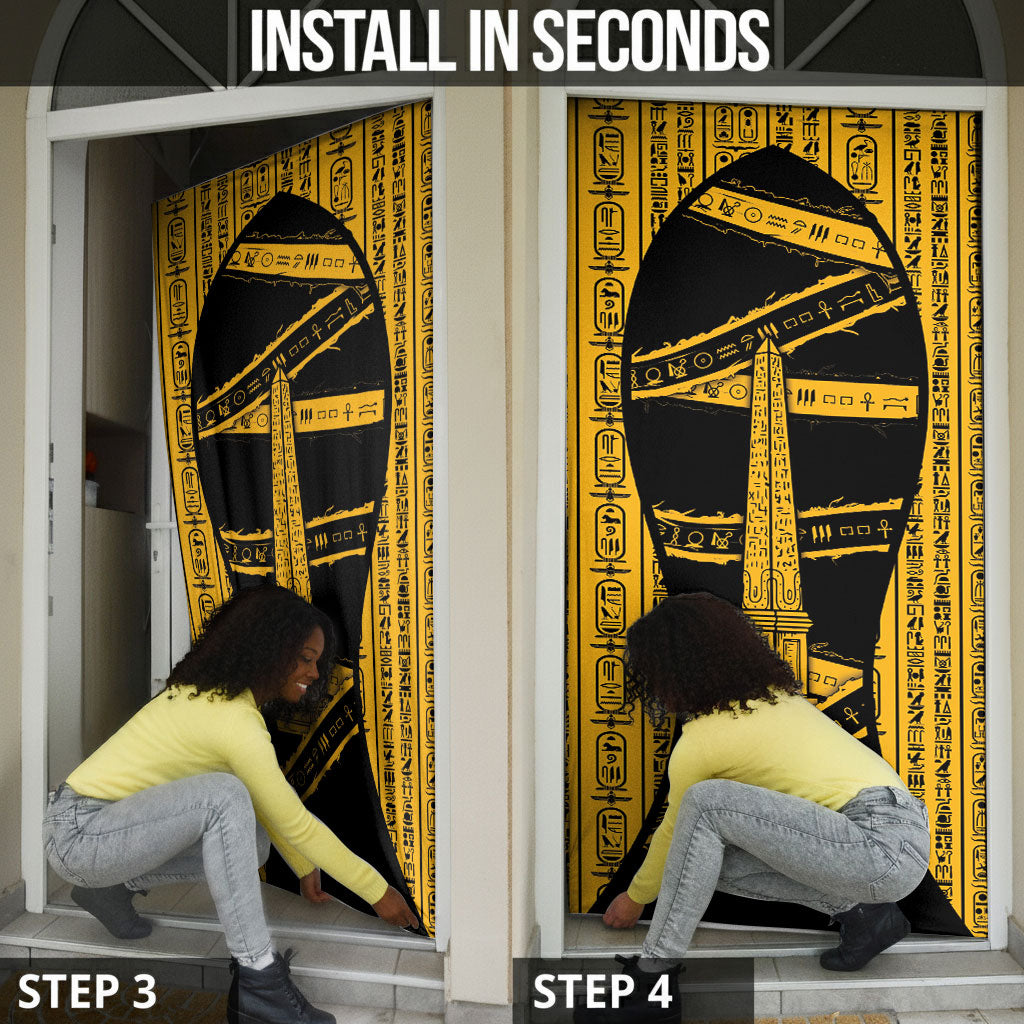 Egypt Obelisk Door Cover Ancient Mythology Sacred Sun Pillar