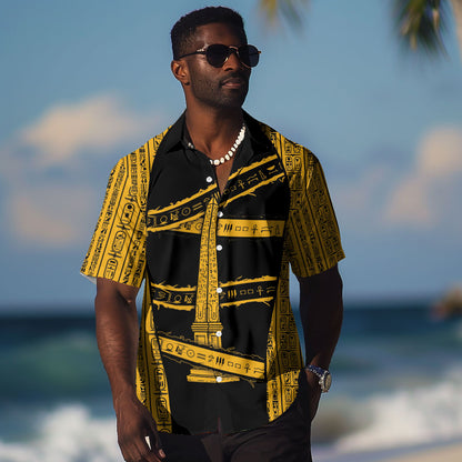 Egypt Obelisk Hawaiian Shirt Ancient Mythology Sacred Sun Pillar