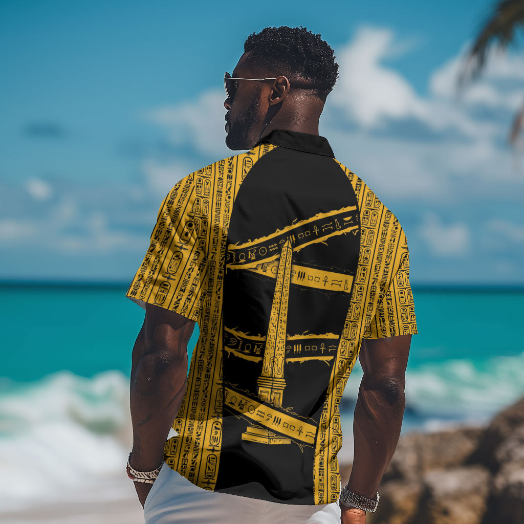 Egypt Obelisk Hawaiian Shirt Ancient Mythology Sacred Sun Pillar
