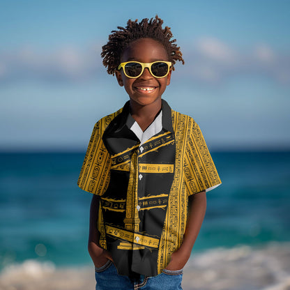 Egypt Obelisk Kid Hawaiian Shirt Ancient Mythology Sacred Sun Pillar