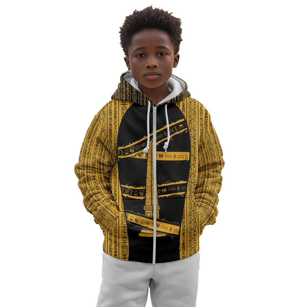 Egypt Obelisk Kid Hoodie Ancient Mythology Sacred Sun Pillar