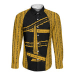 Egypt Obelisk Long Sleeve Button Shirt Ancient Mythology Sacred Sun Pillar