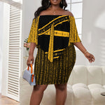 Egypt Obelisk Off Shoulder Short Dress Ancient Mythology Sacred Sun Pillar