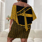 Egypt Obelisk Off Shoulder Short Dress Ancient Mythology Sacred Sun Pillar