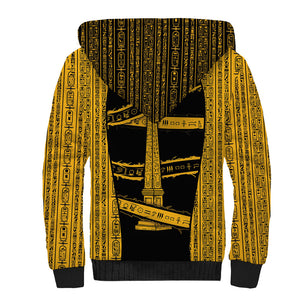 Egypt Obelisk Sherpa Hoodie Ancient Mythology Sacred Sun Pillar