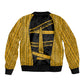 Egypt Obelisk Sleeve Zip Bomber Jacket Ancient Mythology Sacred Sun Pillar