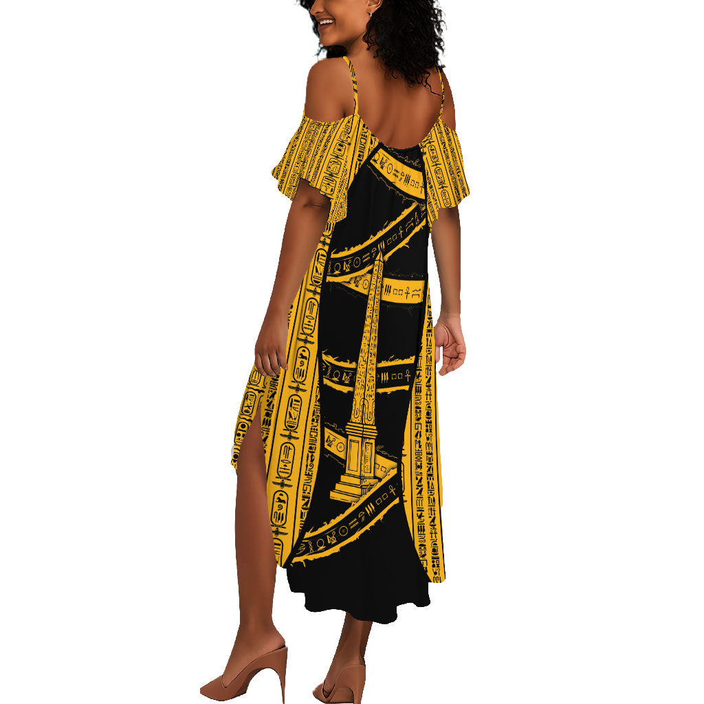 Egypt Obelisk Summer Maxi Dress Ancient Mythology Sacred Sun Pillar