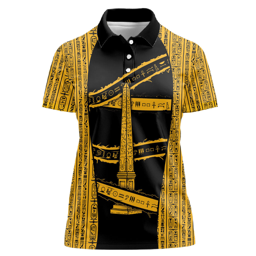 Egypt Obelisk Women Polo Shirt Ancient Mythology Sacred Sun Pillar