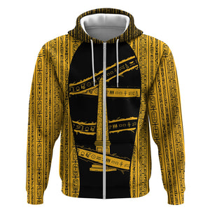Egypt Obelisk Zip Hoodie Ancient Mythology Sacred Sun Pillar