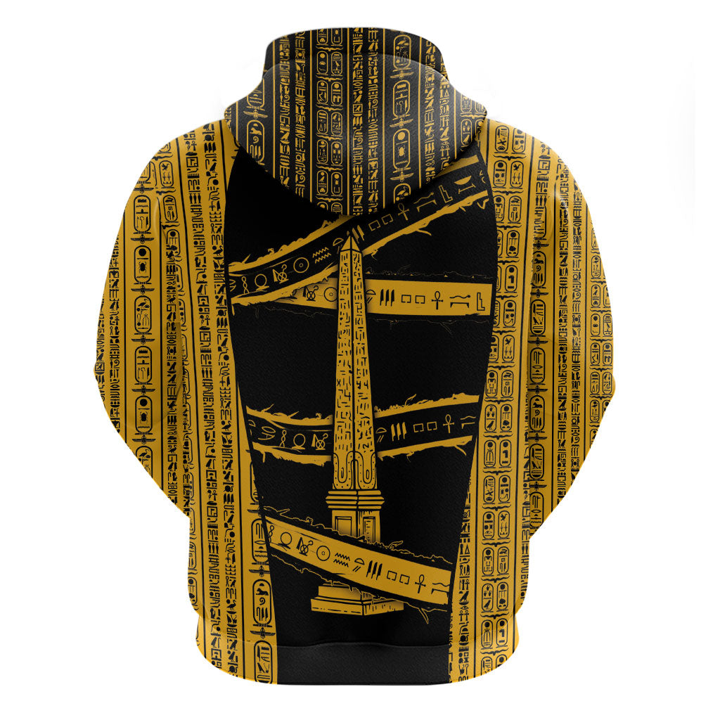 Egypt Obelisk Zip Hoodie Ancient Mythology Sacred Sun Pillar