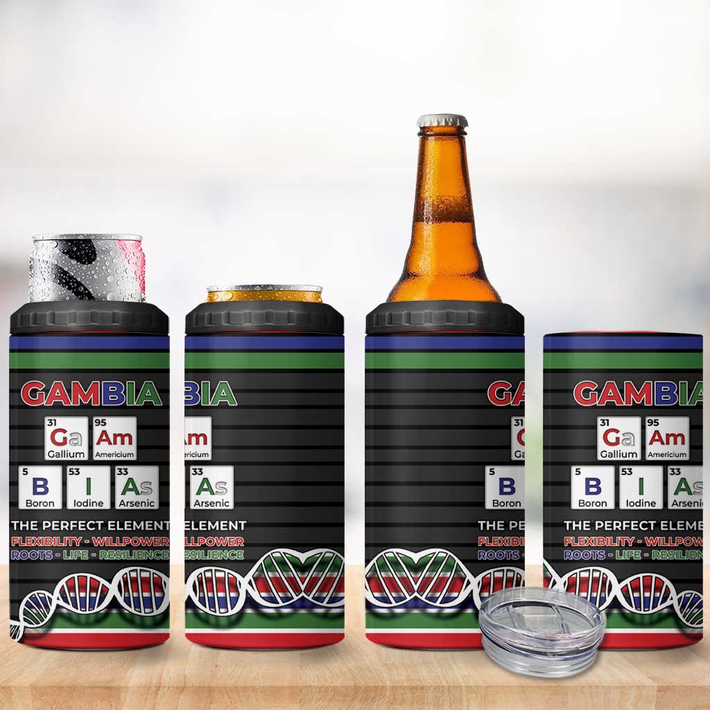 Gambia 4 in 1 Can Cooler Tumbler Perfect Periodic Element Of African - African Pride