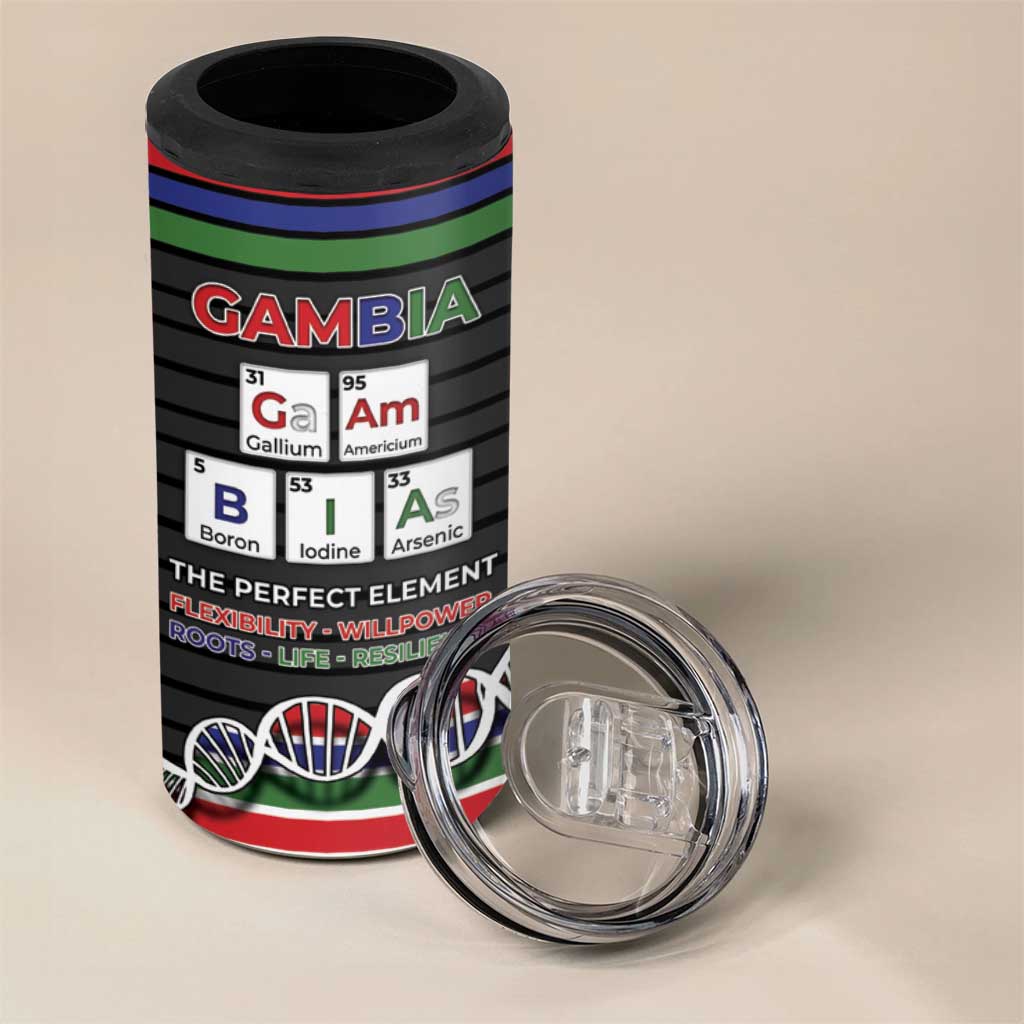 Gambia 4 in 1 Can Cooler Tumbler Perfect Periodic Element Of African - African Pride