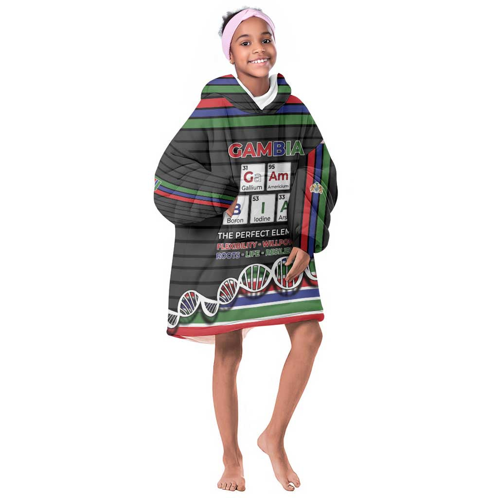 Gambia Kid Wearable Blanket Hoodie Perfect Periodic Element Of African - African Pride
