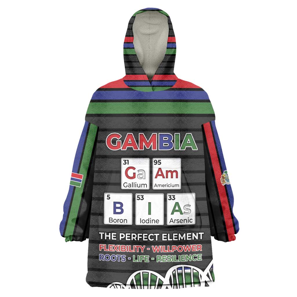 Gambia Kid Wearable Blanket Hoodie Perfect Periodic Element Of African - African Pride