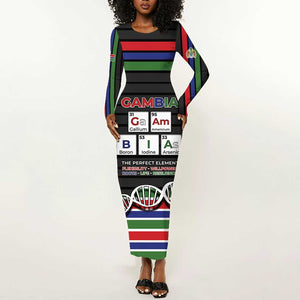 Gambia Long Sleeve Bodycon Dress Perfect Periodic Element Of African - African Pride