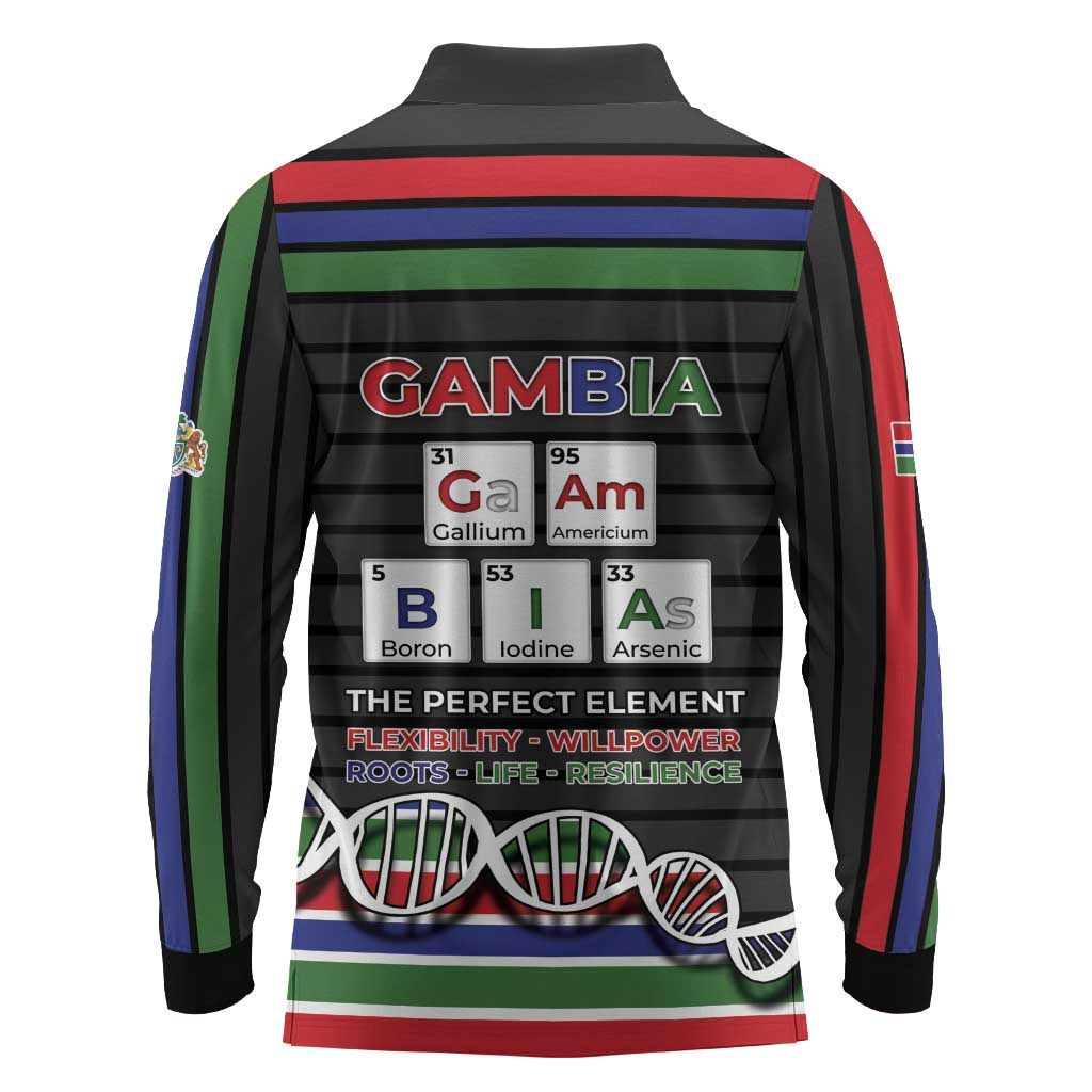 Gambia Long Sleeve Polo Shirt Perfect Periodic Element Of African - African Pride