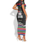 Gambia Short Sleeve Bodycon Dress Perfect Periodic Element Of African - African Pride