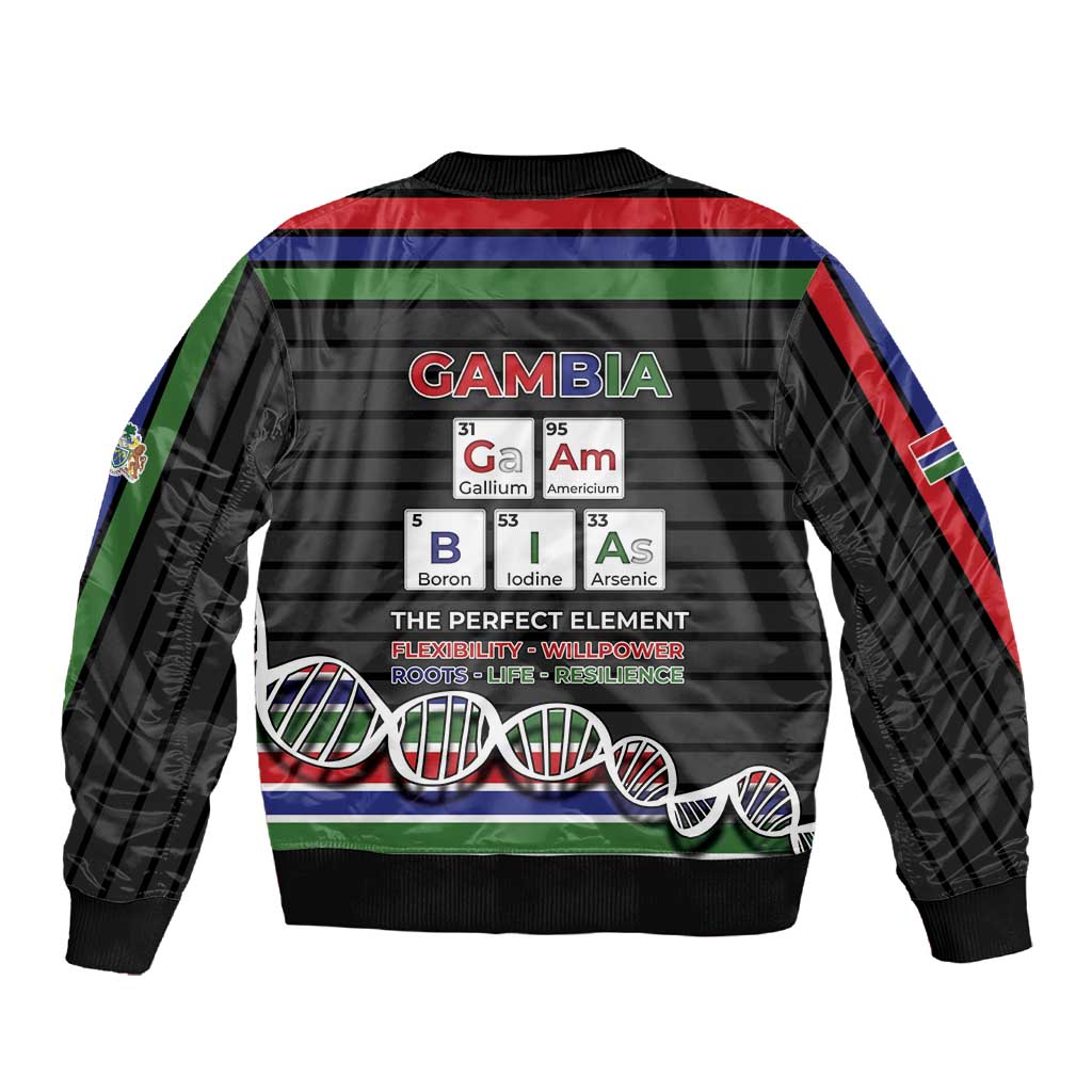 Gambia Sleeve Zip Bomber Jacket Perfect Periodic Element Of African - African Pride