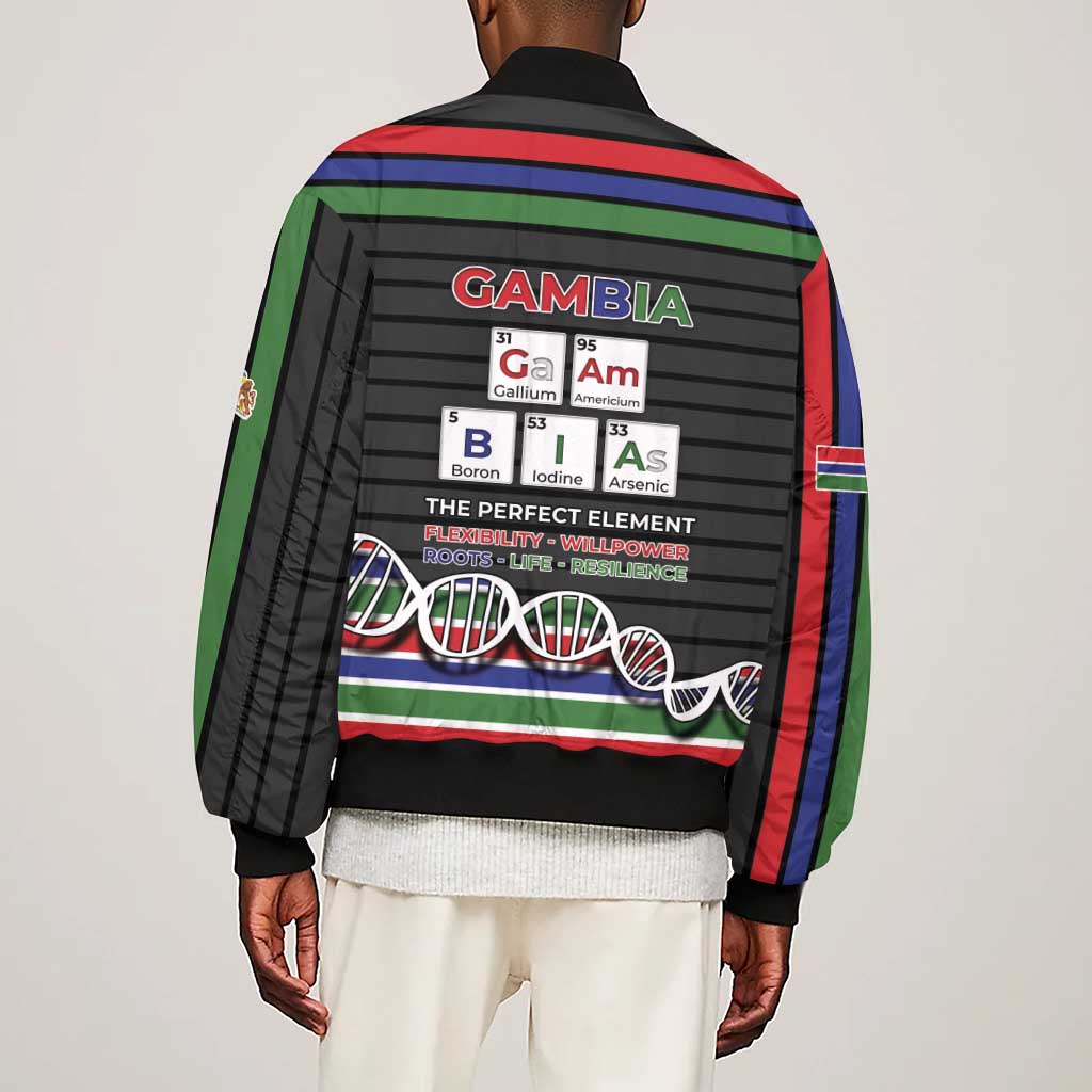 Gambia Sleeve Zip Bomber Jacket Perfect Periodic Element Of African - African Pride