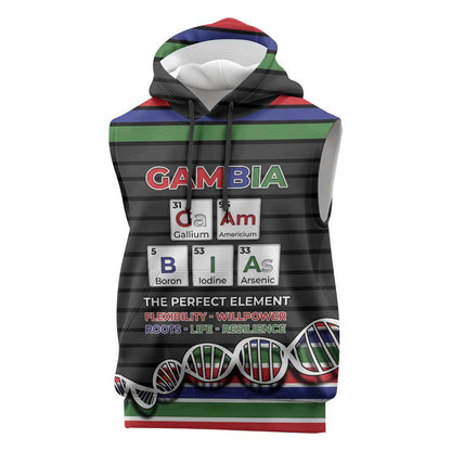 Gambia Sleeveless Hoodie Perfect Periodic Element Of African - African Pride