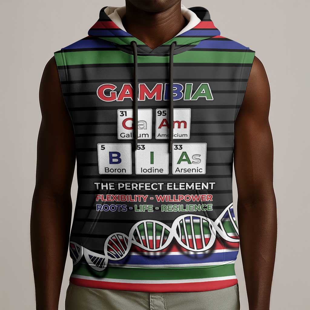 Gambia Sleeveless Hoodie Perfect Periodic Element Of African - African Pride