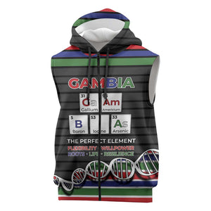 Gambia Sleeveless Zip Hoodie Perfect Periodic Element Of African - African Pride