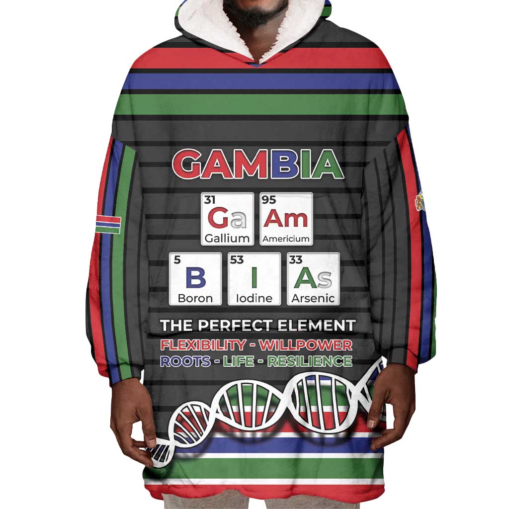 Gambia Wearable Blanket Hoodie Perfect Periodic Element Of African - African Pride