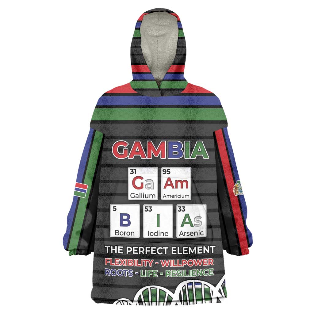 Gambia Wearable Blanket Hoodie Perfect Periodic Element Of African - African Pride