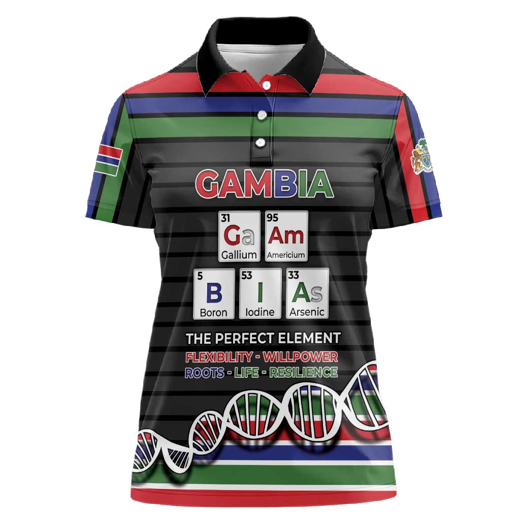 Gambia Women Polo Shirt Perfect Periodic Element Of African - African Pride