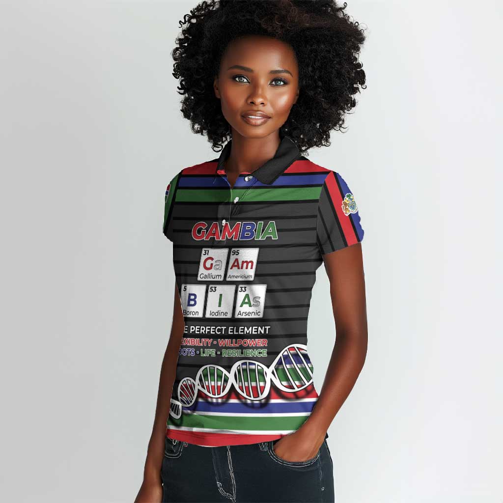 Gambia Women Polo Shirt Perfect Periodic Element Of African - African Pride
