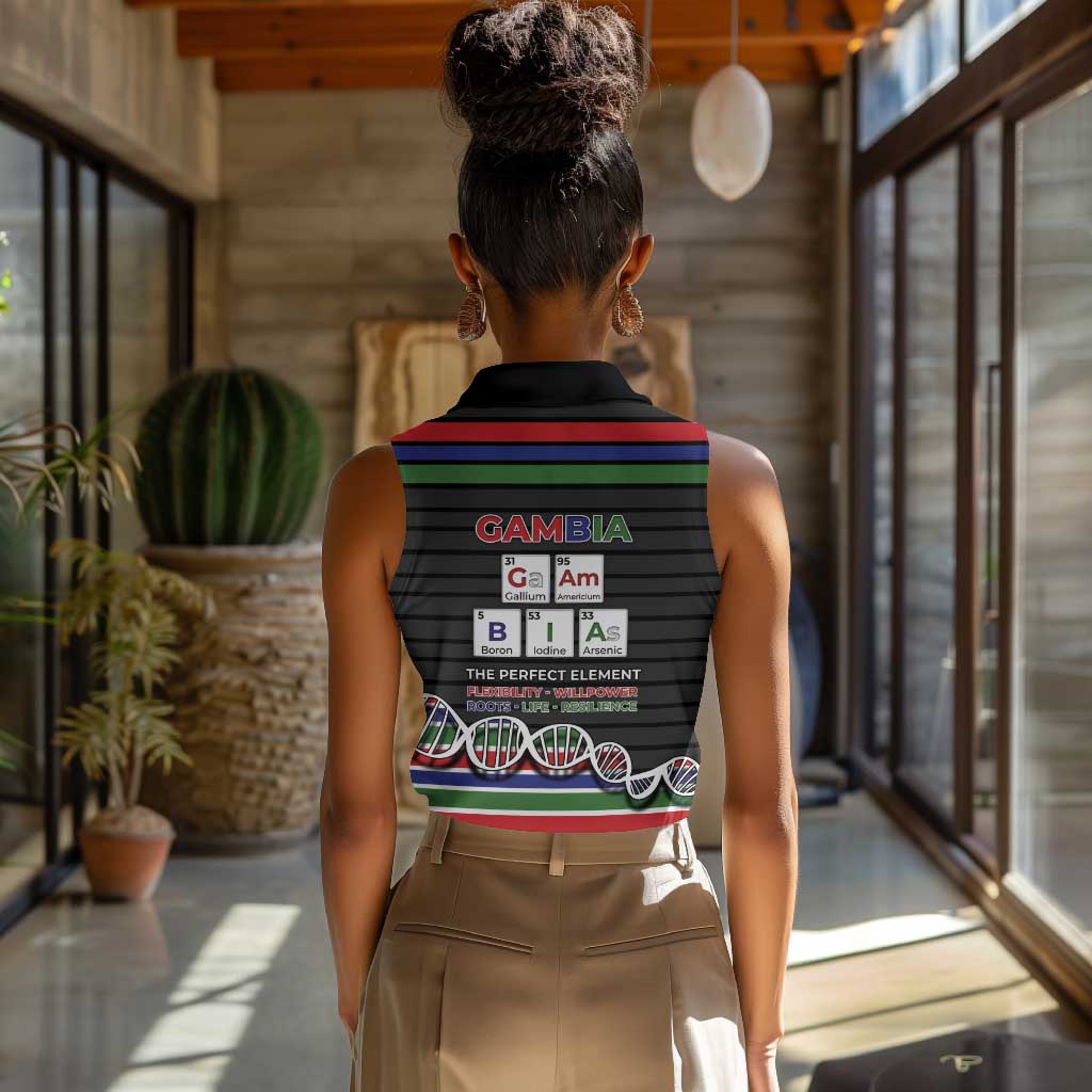 Gambia Women Sleeveless Polo Shirt Perfect Periodic Element Of African - African Pride