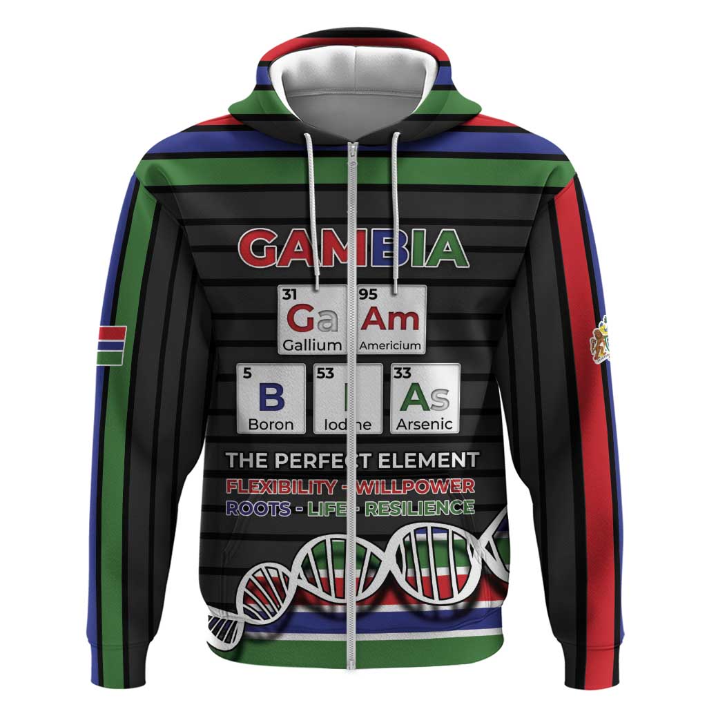 Gambia Zip Hoodie Perfect Periodic Element Of African - African Pride