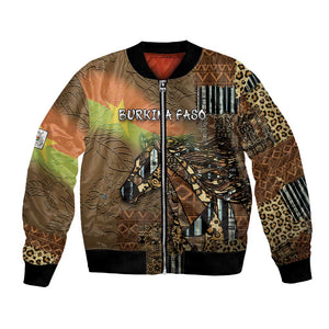 Personalized Burkina Faso Bomber Jacket African Tribal Horse Patchwork Style - African Pride
