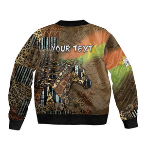 Personalized Burkina Faso Bomber Jacket African Tribal Horse Patchwork Style - African Pride