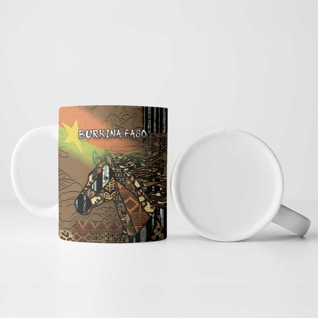 Personalized Burkina Faso Ceramic Mug African Tribal Horse Patchwork Style - African Pride