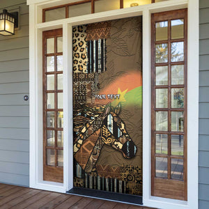 Personalized Burkina Faso Door Cover African Tribal Horse Patchwork Style - African Pride