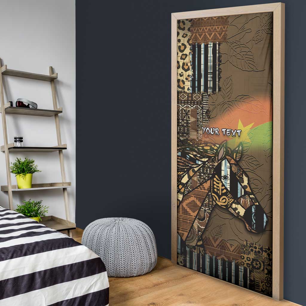 Personalized Burkina Faso Door Cover African Tribal Horse Patchwork Style - African Pride