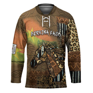 Personalized Burkina Faso Hockey Jersey African Tribal Horse Patchwork Style - African Pride