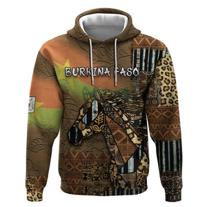 Personalized Burkina Faso Hoodie African Tribal Horse Patchwork Style - African Pride